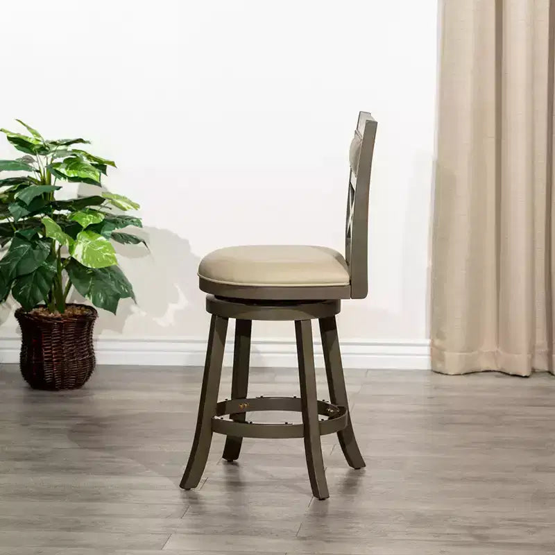 Tabouret de comptoir tournant moderne 24", chaise de salle à manger sans dossier rembourrée