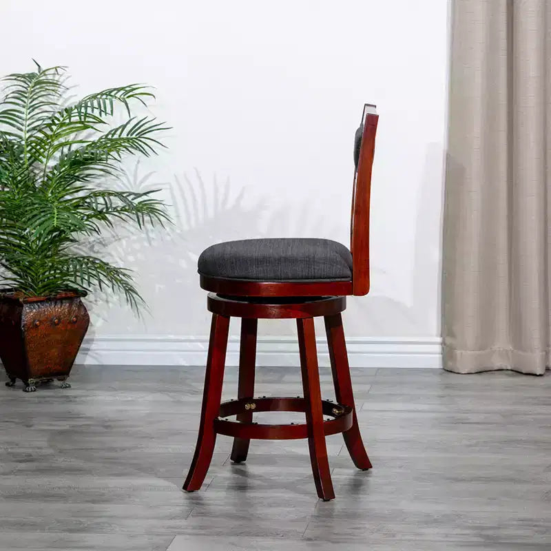 Tabouret de comptoir tournant moderne 24", chaise de salle à manger sans dossier rembourrée