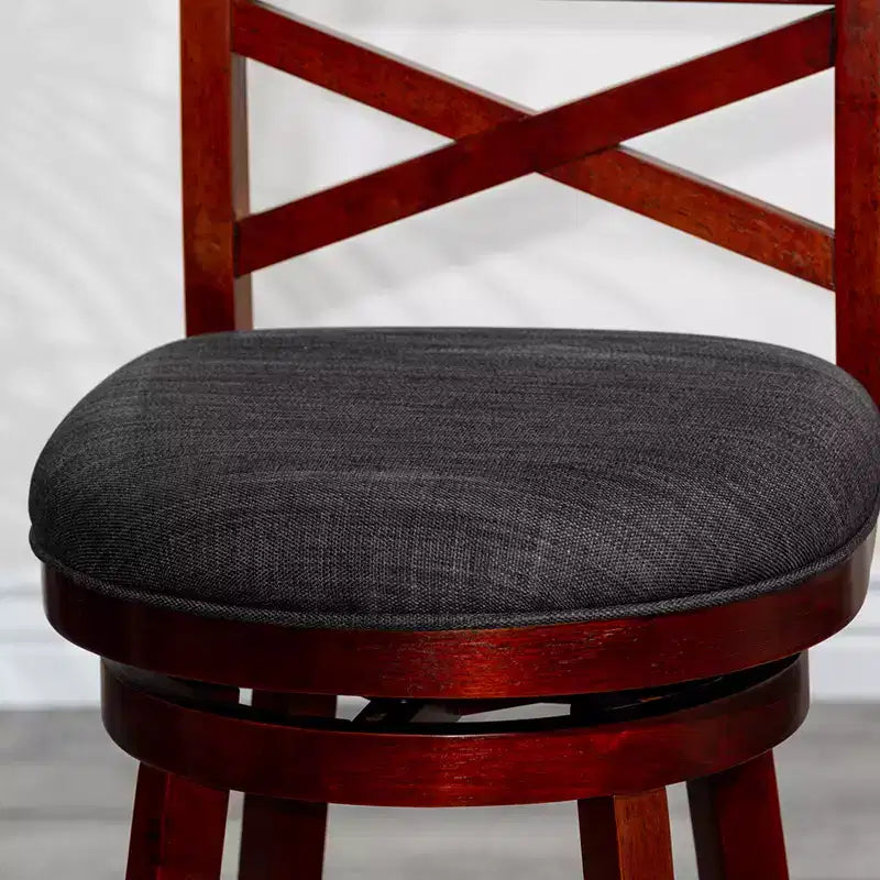 Tabouret de comptoir tournant moderne 24", chaise de salle à manger sans dossier rembourrée