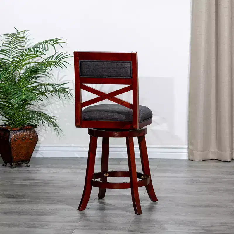 Tabouret de comptoir tournant moderne 24", chaise de salle à manger sans dossier rembourrée
