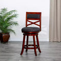 24 Modern Turning Counter Stool, Upholstered Backless Dining Chair, X-Back Bar Stool for Kitchen, Restaurant, Office, Living Room