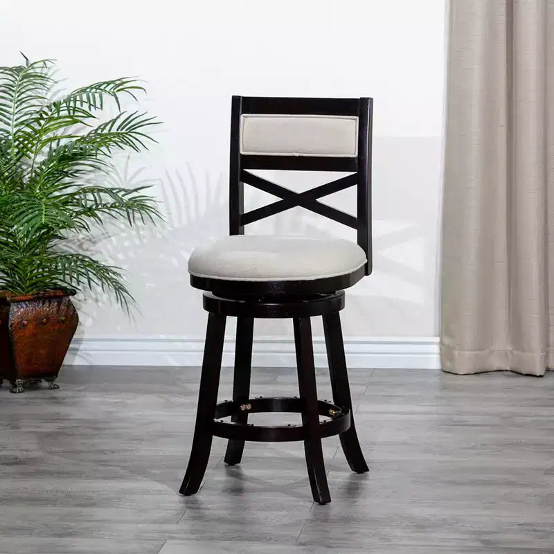 Tabouret de comptoir tournant moderne 24", chaise de salle à manger sans dossier rembourrée