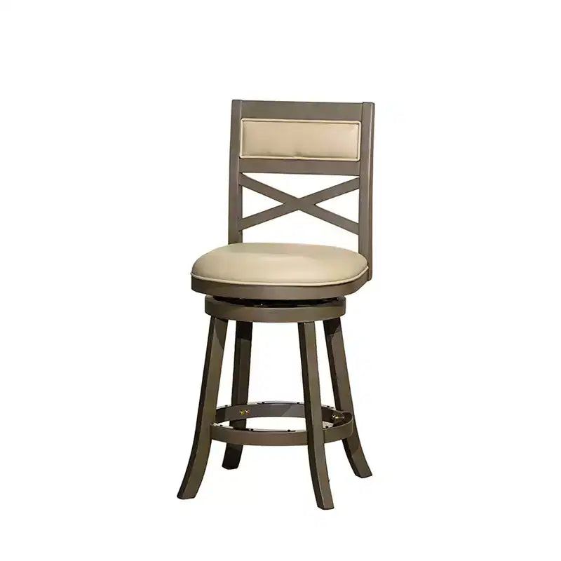 Tabouret de comptoir tournant moderne 24", chaise de salle à manger sans dossier rembourrée