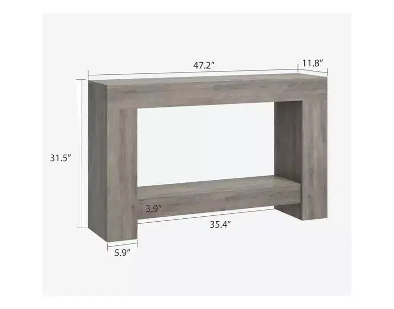 Console de ferme avec étagère de rangement à 2 niveaux