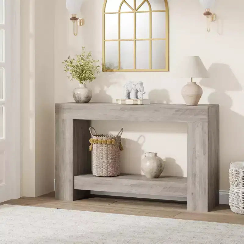 Console de ferme avec étagère de rangement à 2 niveaux