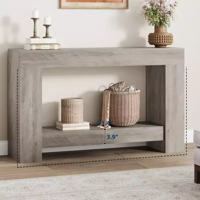 Console de ferme avec étagère de rangement à 2 niveaux