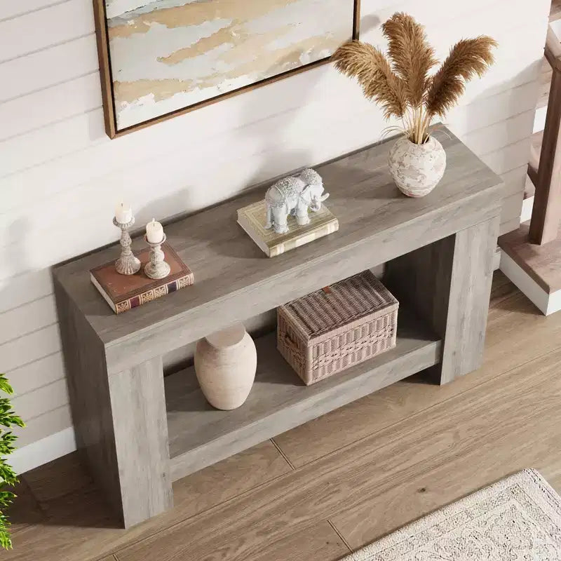 Console de ferme avec étagère de rangement à 2 niveaux