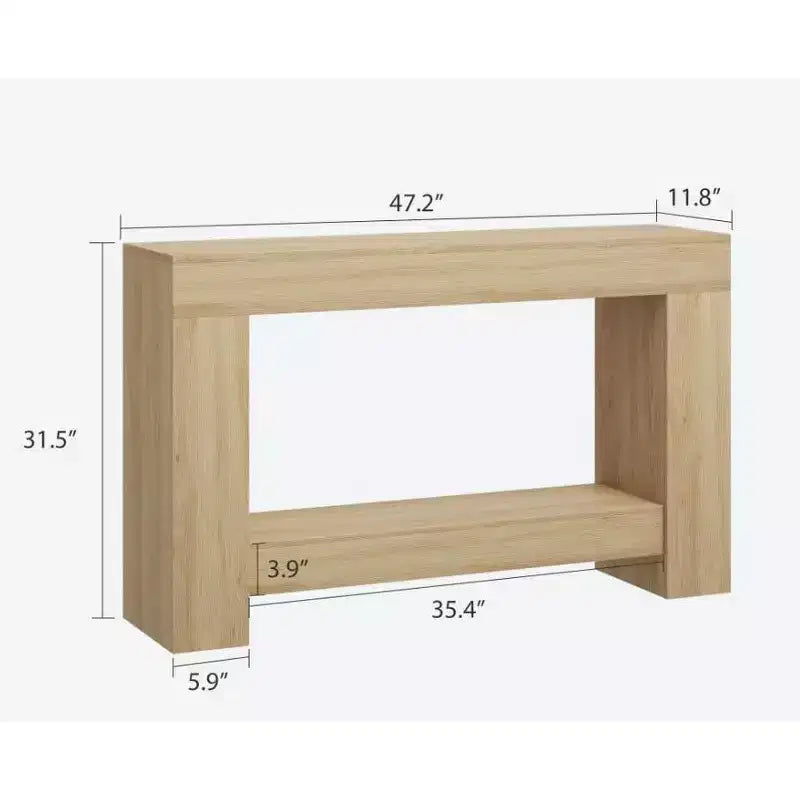 Console de ferme avec étagère de rangement à 2 niveaux