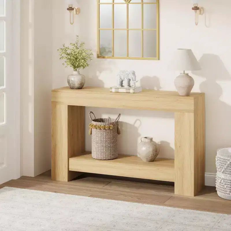Console de ferme avec étagère de rangement à 2 niveaux