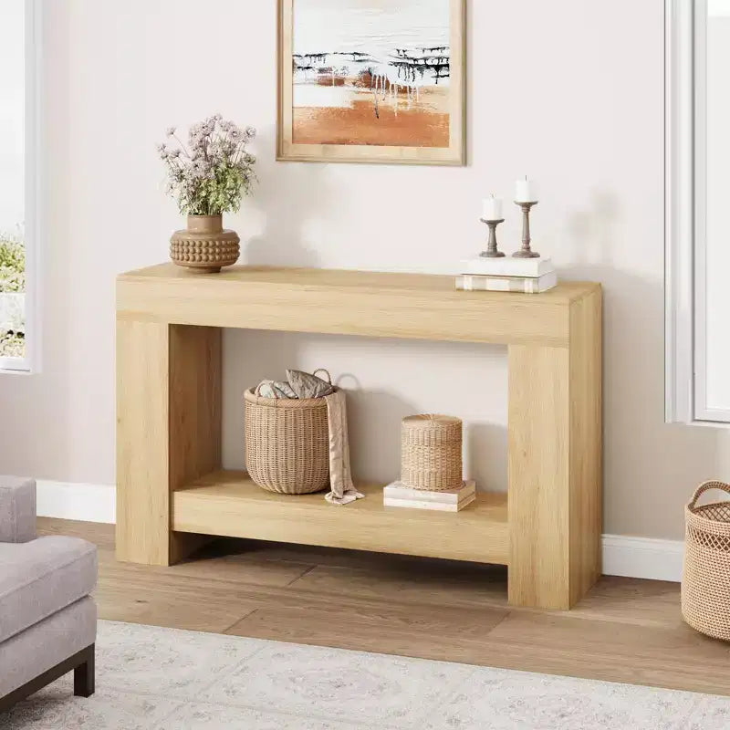 Console de ferme avec étagère de rangement à 2 niveaux