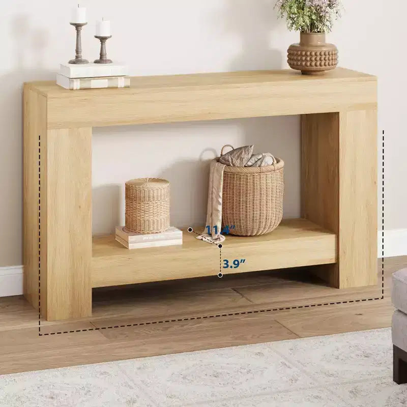 Console de ferme avec étagère de rangement à 2 niveaux