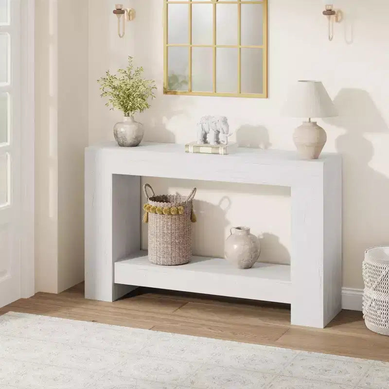 Console de ferme avec étagère de rangement à 2 niveaux