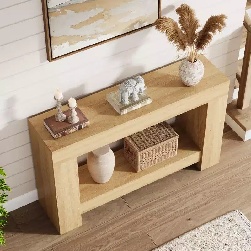 Console de ferme avec étagère de rangement à 2 niveaux
