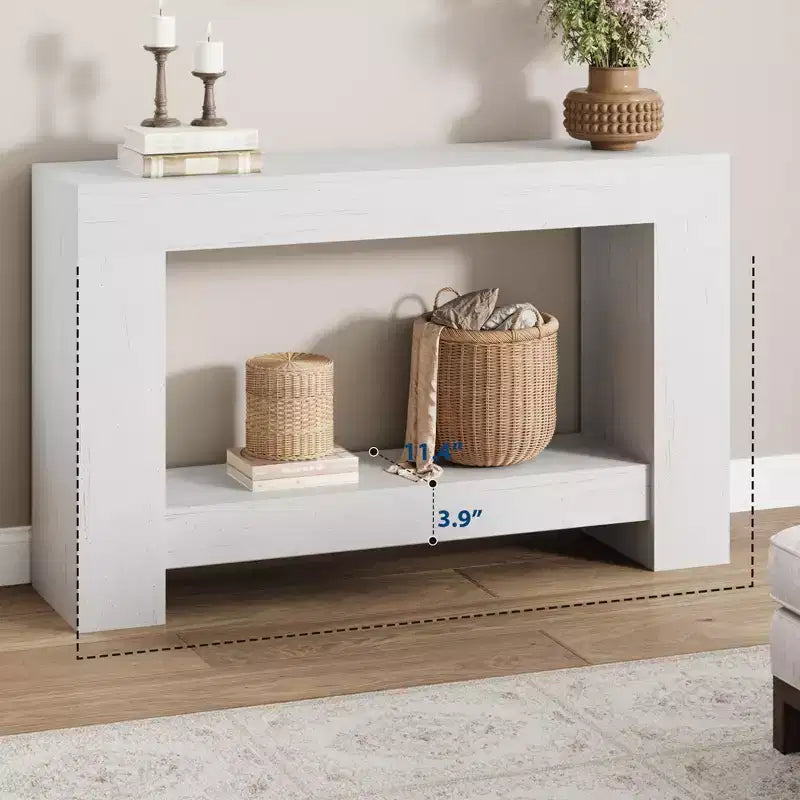 Console de ferme avec étagère de rangement à 2 niveaux