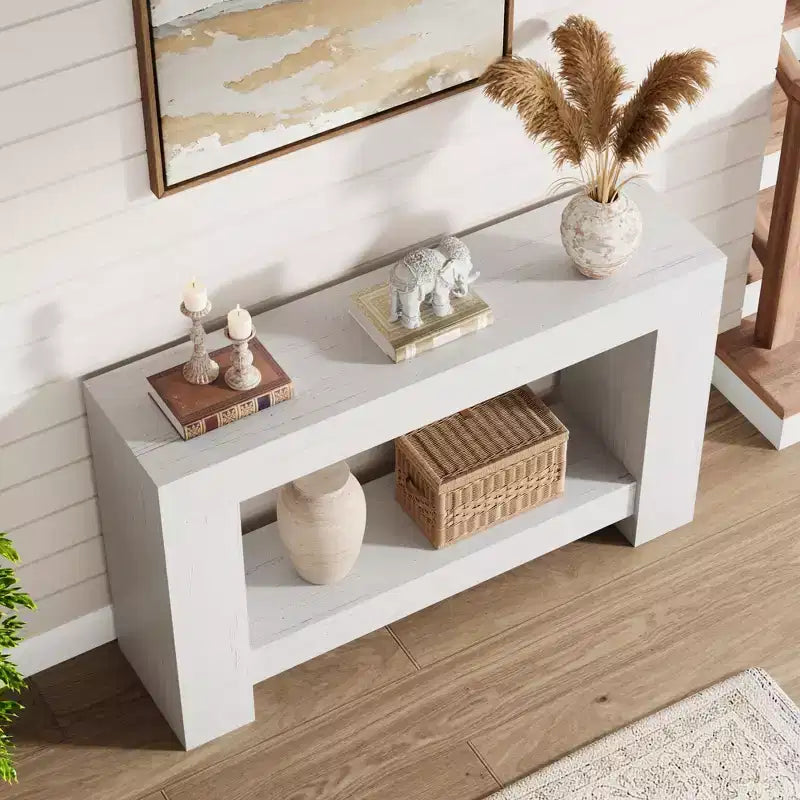Console de ferme avec étagère de rangement à 2 niveaux