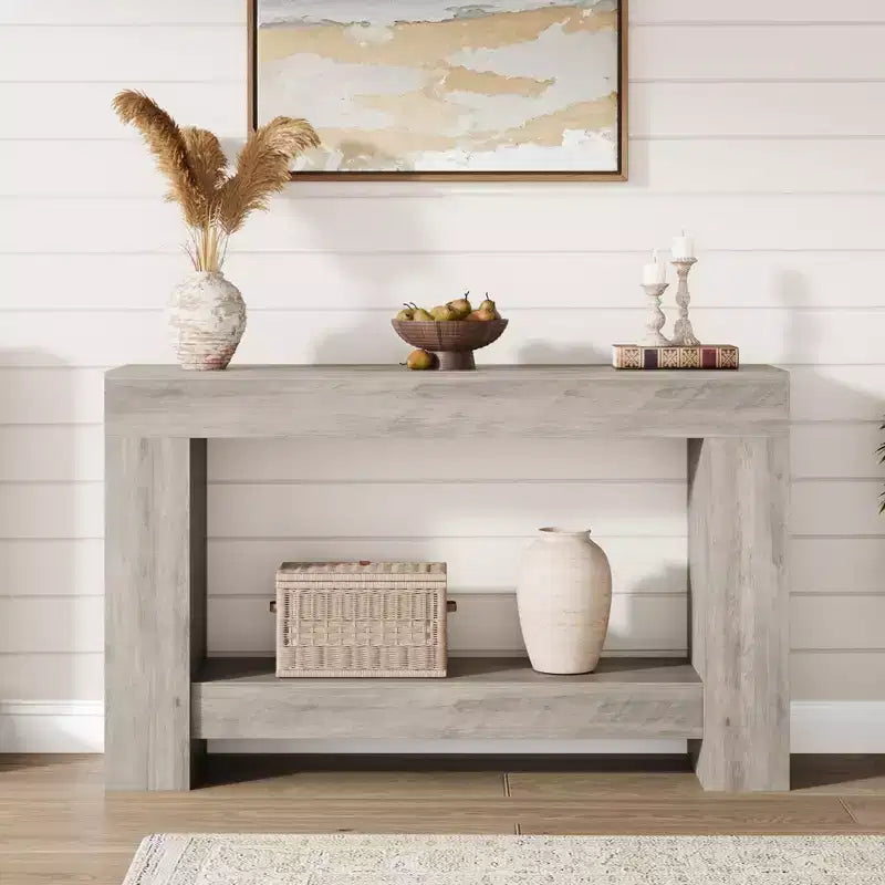 Console de ferme avec étagère de rangement à 2 niveaux