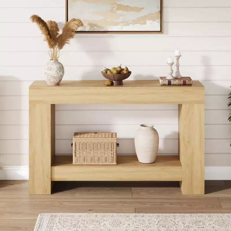 Console de ferme avec étagère de rangement à 2 niveaux