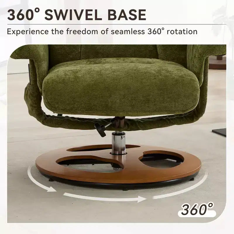 Fauteuil inclinable avec ottoman, fauteuil inclinable massant pivotant avec chauffage