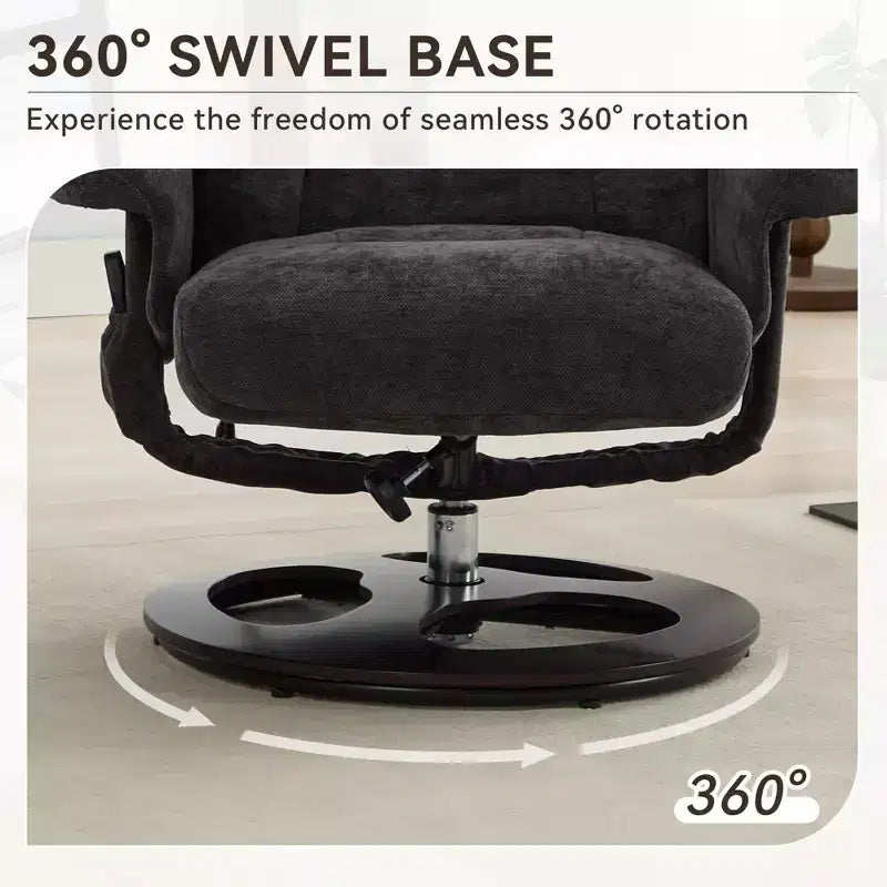 Fauteuil inclinable avec ottoman, fauteuil inclinable massant pivotant avec chauffage