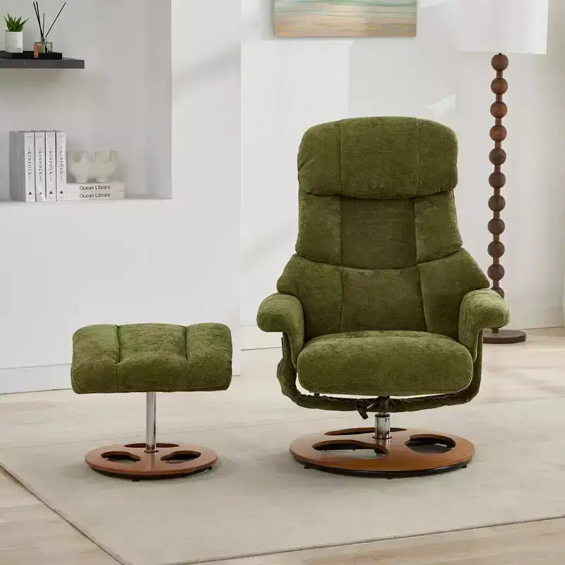 Fauteuil inclinable avec ottoman, fauteuil inclinable massant pivotant avec chauffage