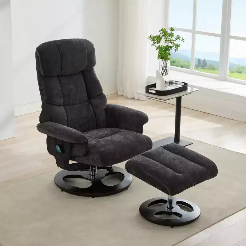 GDFStudio Avelon Recliner Chair with Ottoman, Swivel Massage Recliner with Heat