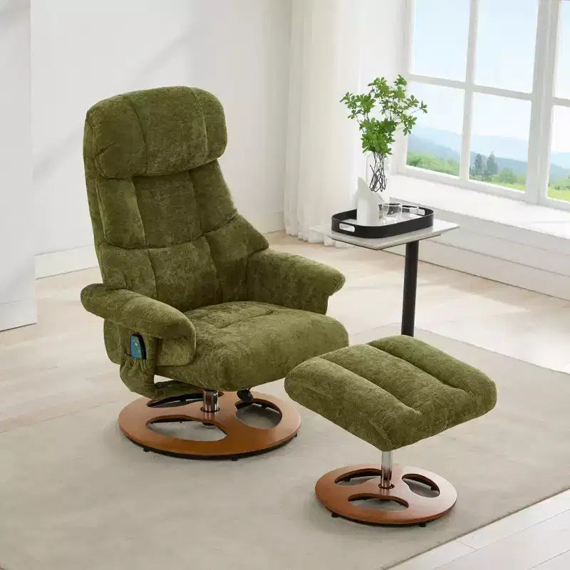Fauteuil inclinable avec ottoman, fauteuil inclinable massant pivotant avec chauffage