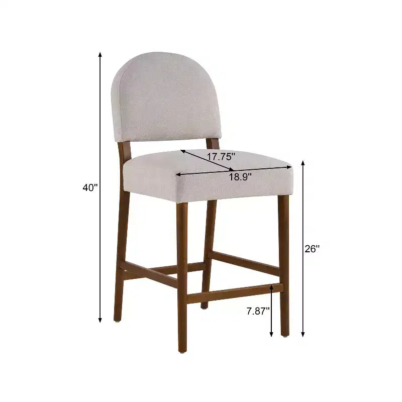 Tabourets de comptoir rembourrés en hévéa de style transitoire (Lot de 2)