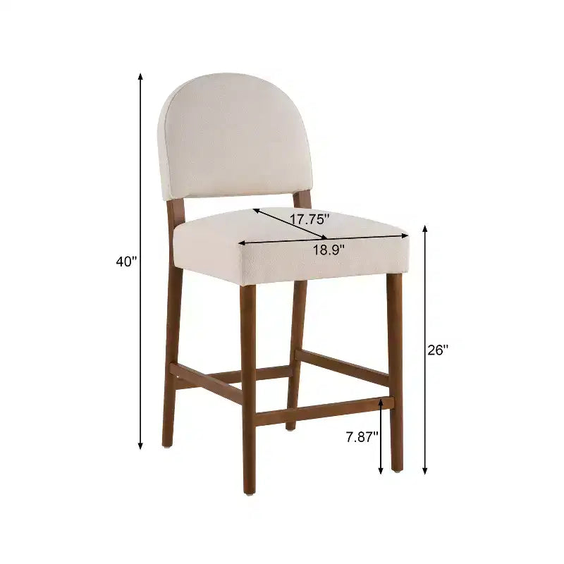 Tabourets de comptoir rembourrés en hévéa de style transitoire (Lot de 2)