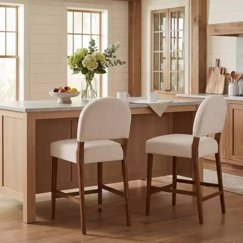 Christopher Knight Home Elisea Transitional Rubberwood Upholstered Counter Stools (Set of 2)