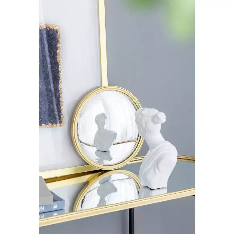 Miroir mural rond doré de 11 pouces avec cadre en fer