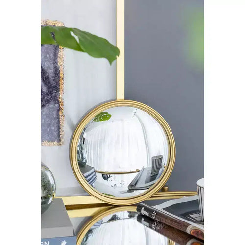 Miroir mural rond doré de 11 pouces avec cadre en fer