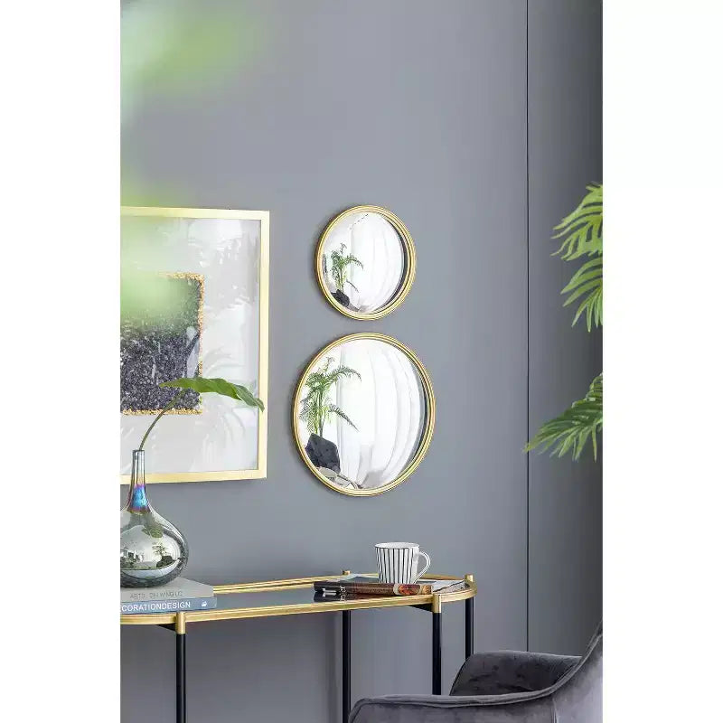 Miroir mural rond doré de 11 pouces avec cadre en fer