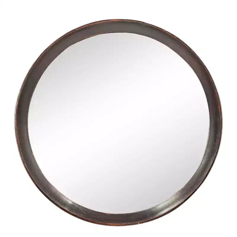 20 Inch Round Mango Wood Wall Mirror