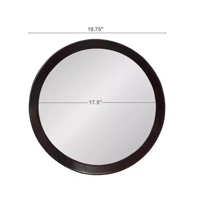 Miroir Mural Rond en Bois de Mangue