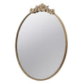 36 x 39 Inch Round Gold Wall Mirror with Metal Frame