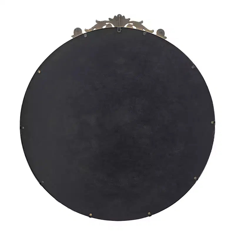 Miroir mural rond doré avec cadre en métal