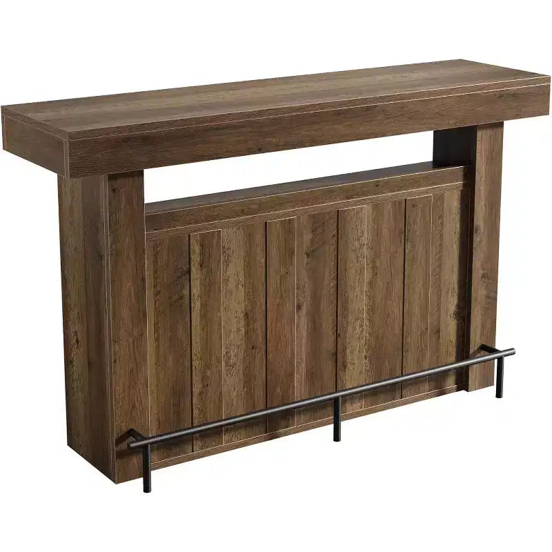 Lantine 63 Bar Table, 4-Tier Counter Height Pub Table, Modern Home Bar Unit, Coffee Bar Cabinet Liquor Furniture for Kitchen, Bistro