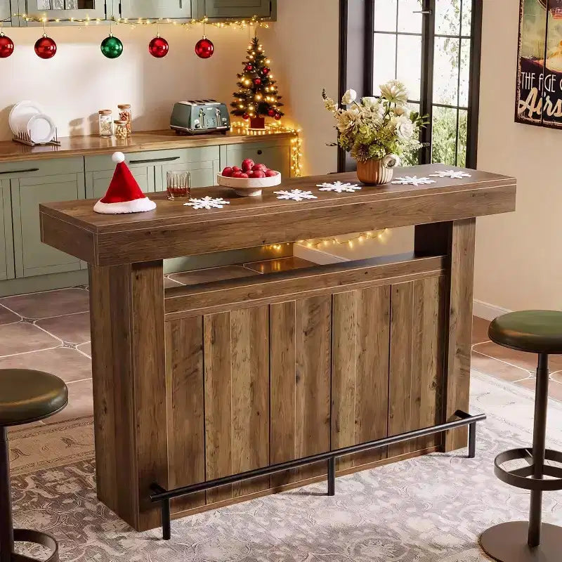 Table de bar 63, table de pub de hauteur comptoir à 4 niveaux, unité de bar moderne pour la maison
