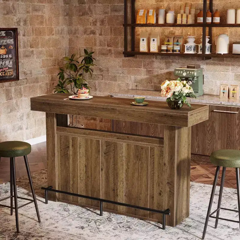 Table de bar 63, table de pub de hauteur comptoir à 4 niveaux, unité de bar moderne pour la maison