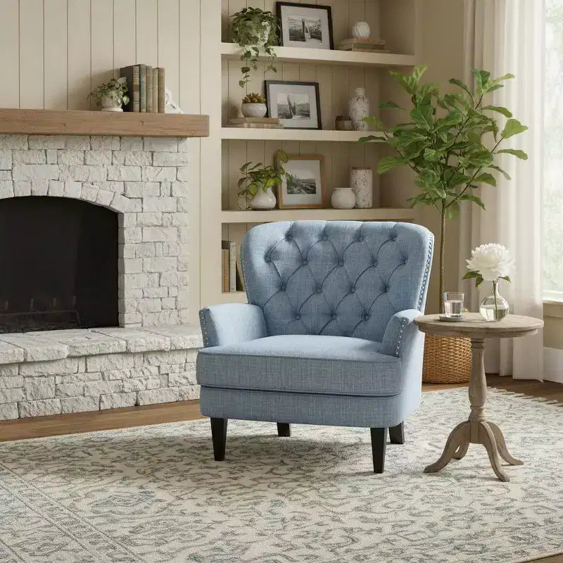 Chaise longue capitonnée à dossier incurvé