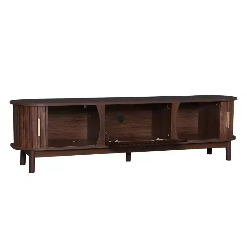 66.9 Meuble TV avec centre de divertissement de style ferme moderne et placard de rangement