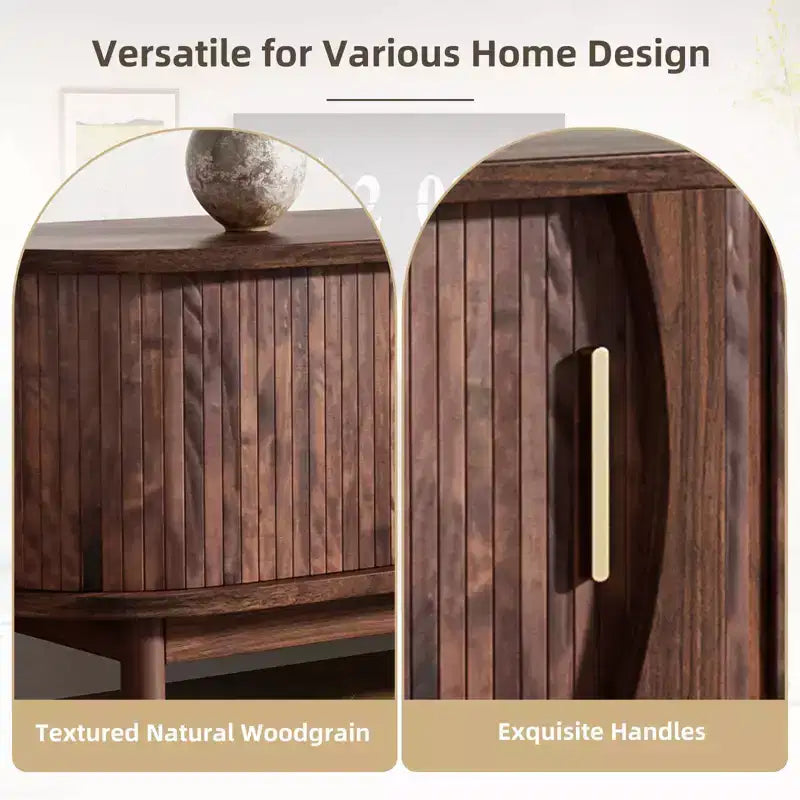 66.9 Meuble TV avec centre de divertissement de style ferme moderne et placard de rangement