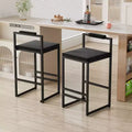 Okak Modern Set of 2 Velvet Padded Bar Stools with Footrest & Sturdy Base,Upholstered Counter Height Dining Chairs