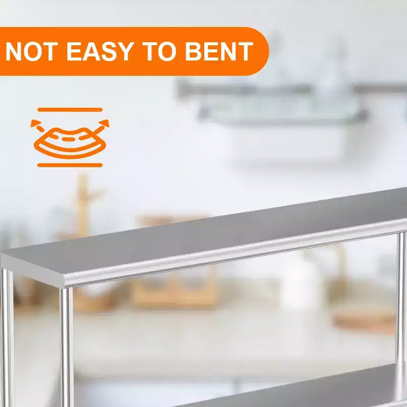 Étagère de rangement de cuisine double couche en acier inoxydable