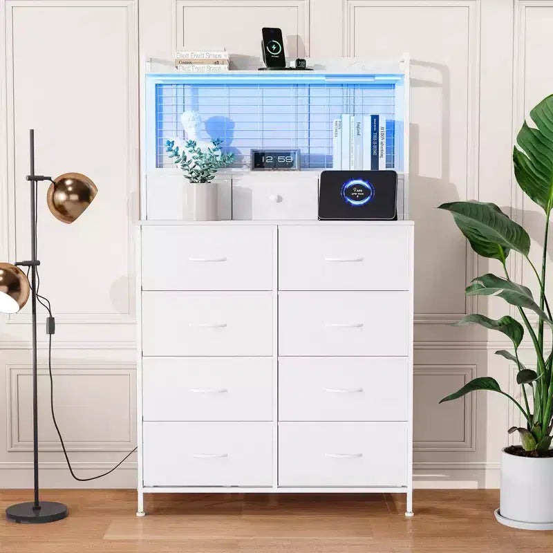 Commode élégante avec 11 tiroirs en tissu, organisateur de rangement industriel