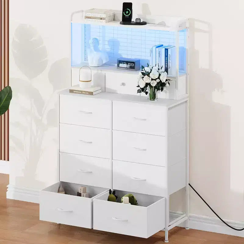 Commode élégante avec 11 tiroirs en tissu, organisateur de rangement industriel