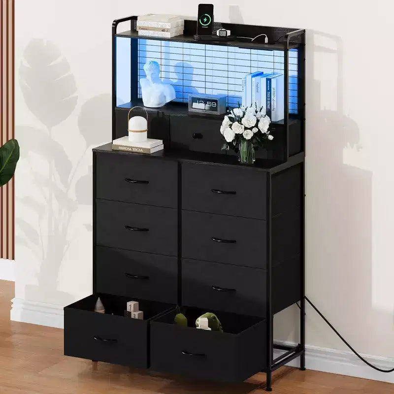 Commode élégante avec 11 tiroirs en tissu, organisateur de rangement industriel