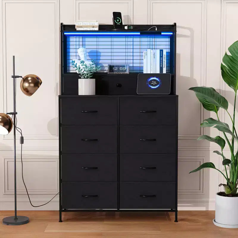 Commode élégante avec 11 tiroirs en tissu, organisateur de rangement industriel