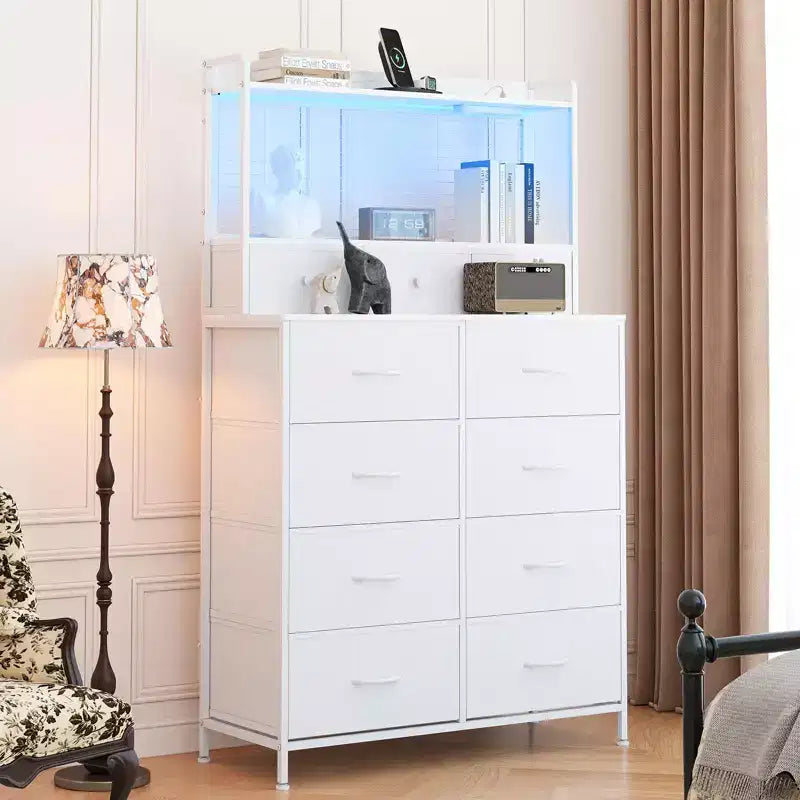 Commode élégante avec 11 tiroirs en tissu, organisateur de rangement industriel