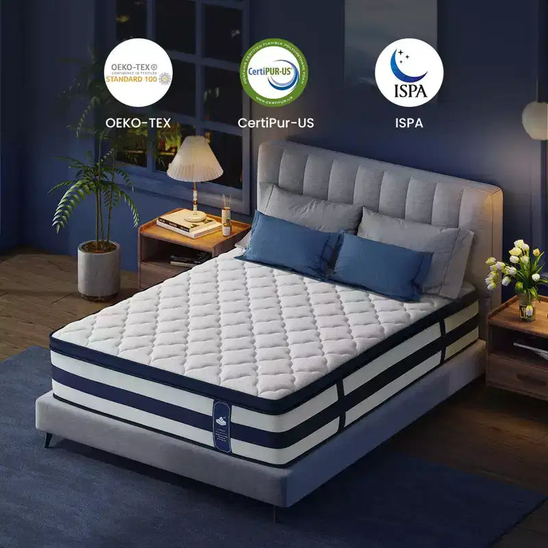 Matelas hybride à ressorts et mousse à mémoire de forme gel